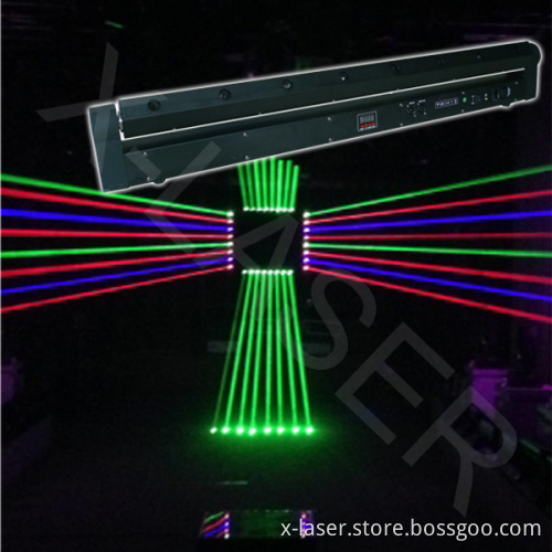 8 Lens Eyes Moving Wide Beam Laser RGB Disco Lights, Stage LED Moving Head Wash Light
